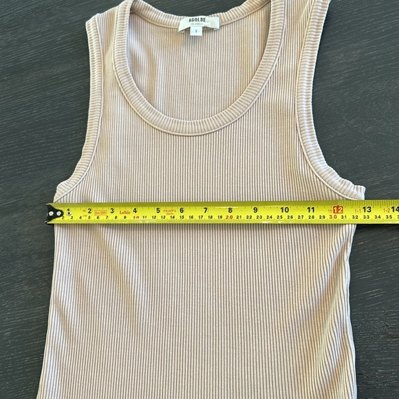 Agolde Poppy Beige Ribbed Tank Top - Picture 9 of 9